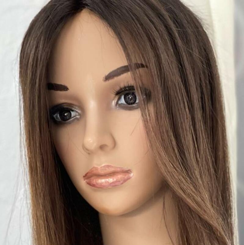 Custom Human Hair Hand Tied Form Fitted to Client.  Color Highlights to Spec.  Medical wig cranial prosthesis